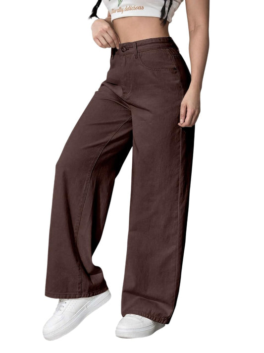 Tagas Womens Jeans || Womens Pant ||Cargo ||Girls high Rise Pant||(WDJ-8) Coffee
