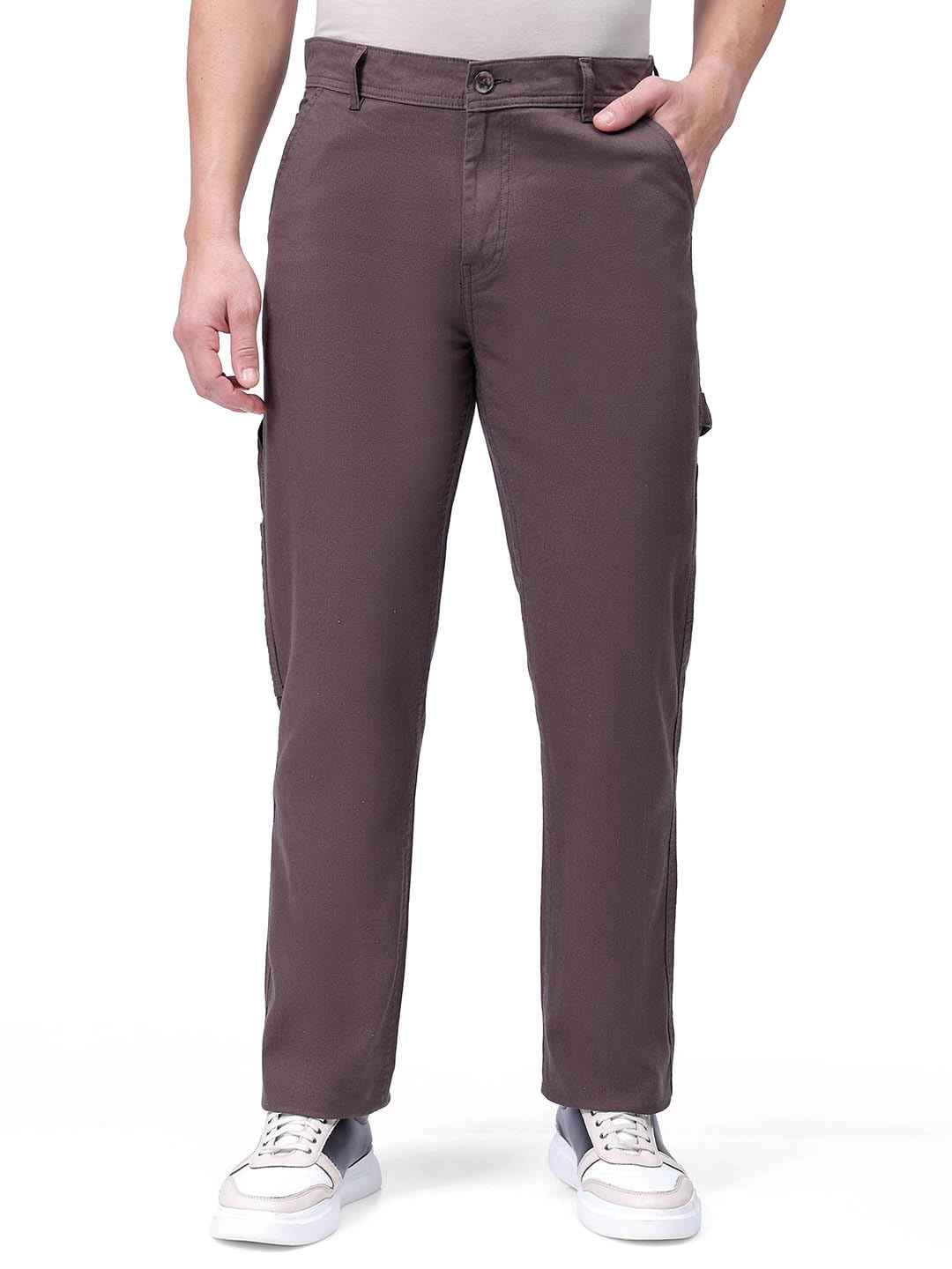 The Indian Garage Co Men Relaxed Straight fit Solid Mid-Rise Trousers