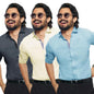 Pinkmint Shirt for Men ll Cotton Blend Casual Shirt ll Long Sleeve Formal Mens Shirt ll Regular Fir Shirt (Pack of 3)