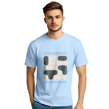 Nobero MenS Graphic Print Regular Fit T-Shirt (1M-Twts-C0836-Pbl_Powder Blue