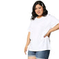 Bewakoof Womens Solid 100% Cotton Plus Size T-Shirt - Boyfriend Fit, Round Neck, Half Sleeve