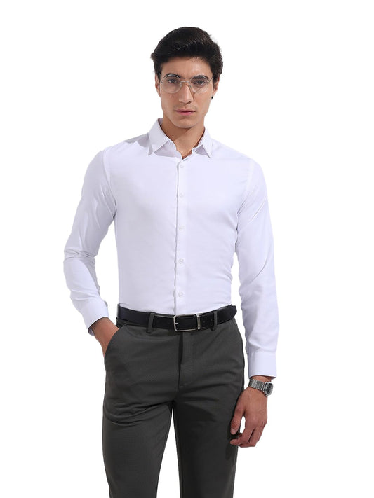 The Indian Garage Co Mens Slim Fit Solid Collar Full Sleeves Formal Shirt