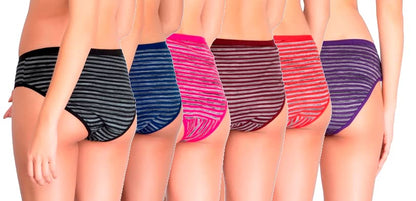 Fabme WomenS Pure Cotton Classic Underwear (Pack Of 6) (Po6-Pt034_Striped