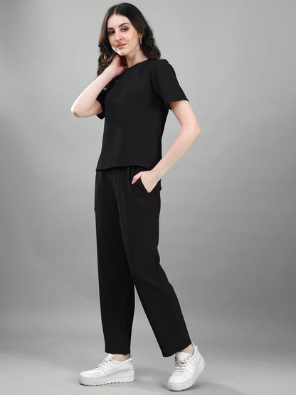 Selvia Womens Co-ords Set|Lycra Top and Trouser Set|Casual Co-ords Set for Women|Two Piece Co-ord Set|Top & Pant Set(707CTK1166
