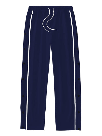 AVANOVA MansNavy Blue Athletic Track Sweatpants Side Button Snap Closure Retro Sports Training Gym Running Workout Casual Stree