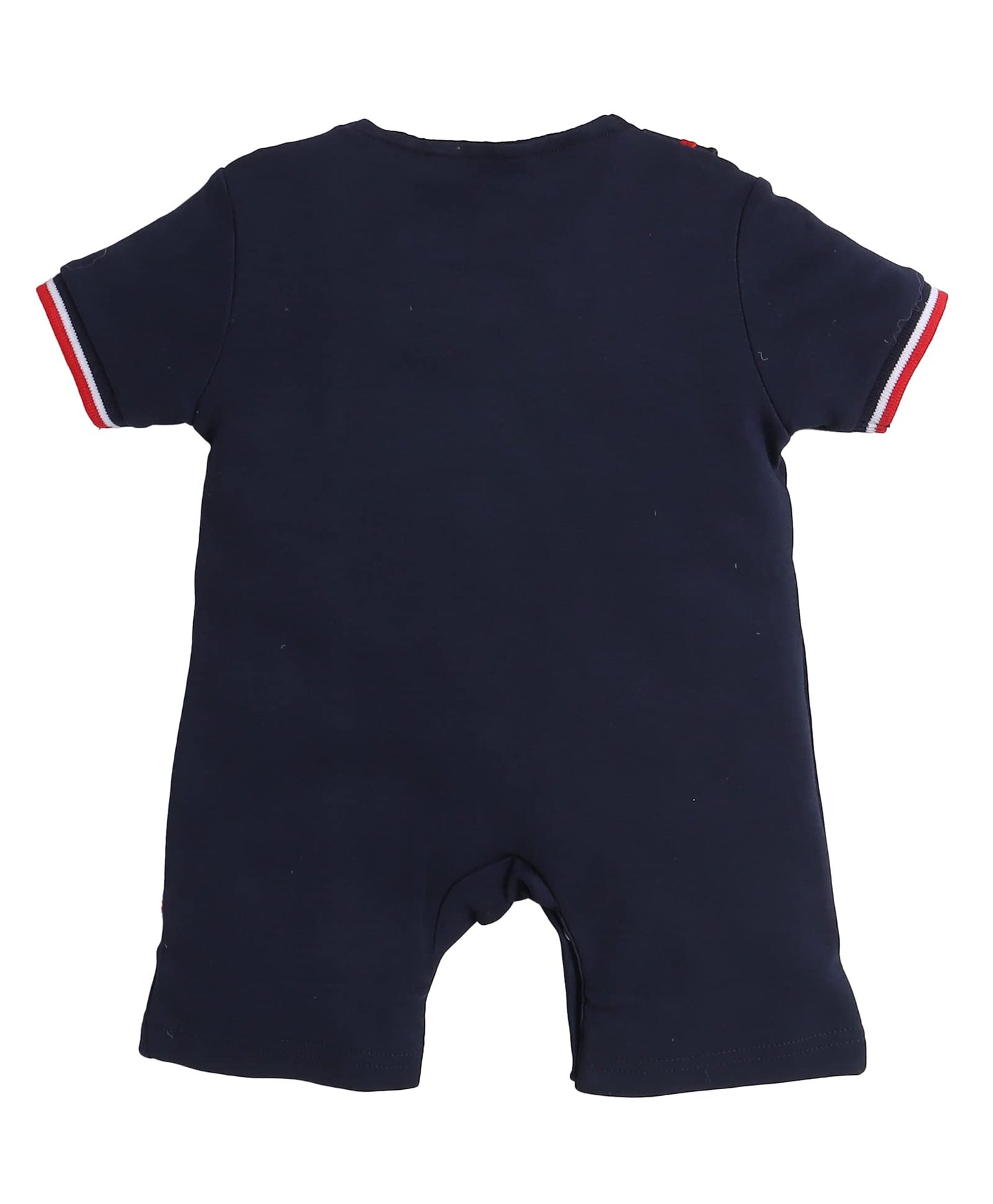 Bumzee Navy Boys Half Sleeves Thigh Length Romper