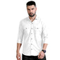 Rebelify MenS Cotton Blend Shirt With Pockets Full Sleeves Collared Neck Solid Pattern Botton Down Closure Relaxed Fit And Stan