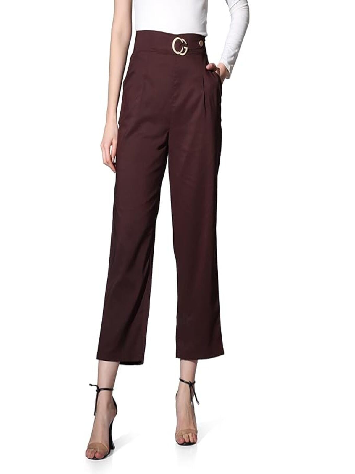 OM SAI LATEST CREATION Trousers for Women || Bi-Stretch Pegged Trousers for Ladies || Solid Stretchable Trousers with Front Pock