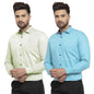 Pinkmint Mens Cotton Soild Full Sleeve Spread Collar Casual Combo Formal Shirt