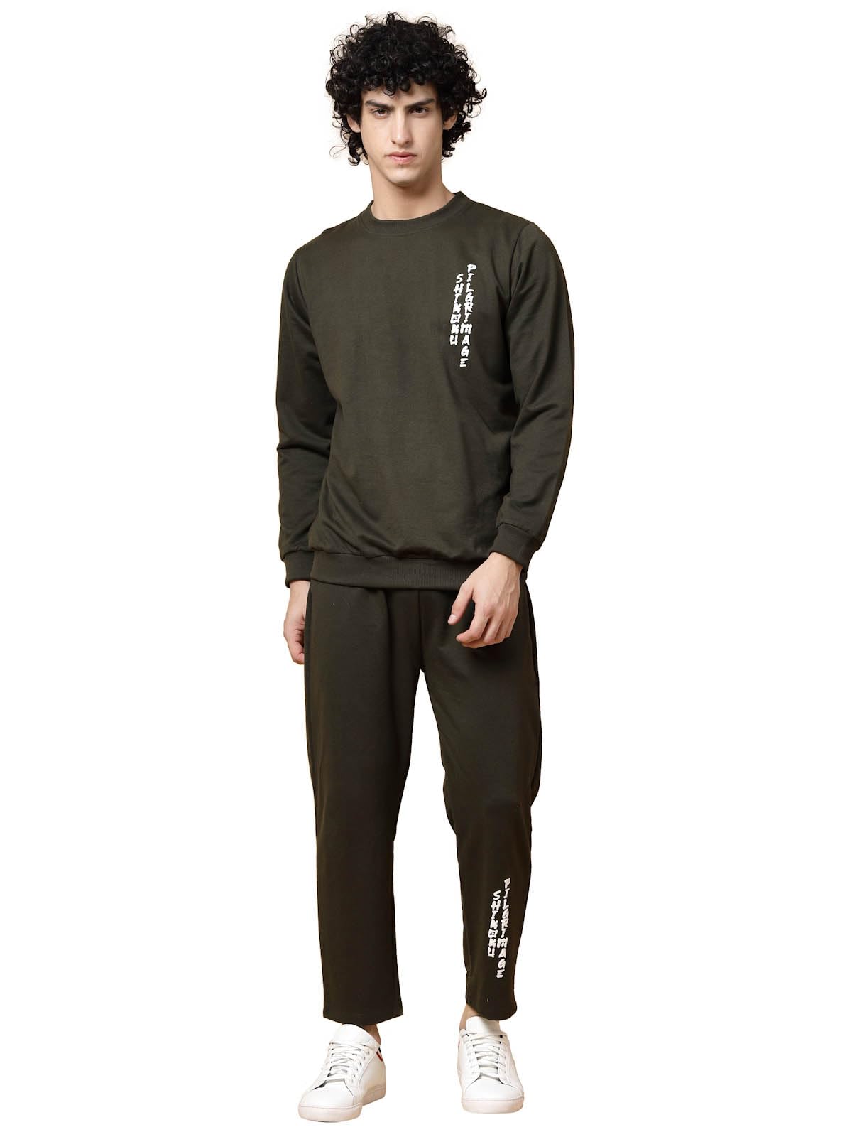 Rigo Cotton Terry Full Sleeves Oversized Co-ord Set for Men | Puff Print Track Suit Set for Men | Fashionable Winter Wear Co-ord