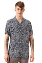 Dennis Lingo Men Navy Blue Rayon Half Sleeve Cuban Collar Aop Shirts_Dlmshmjj24003