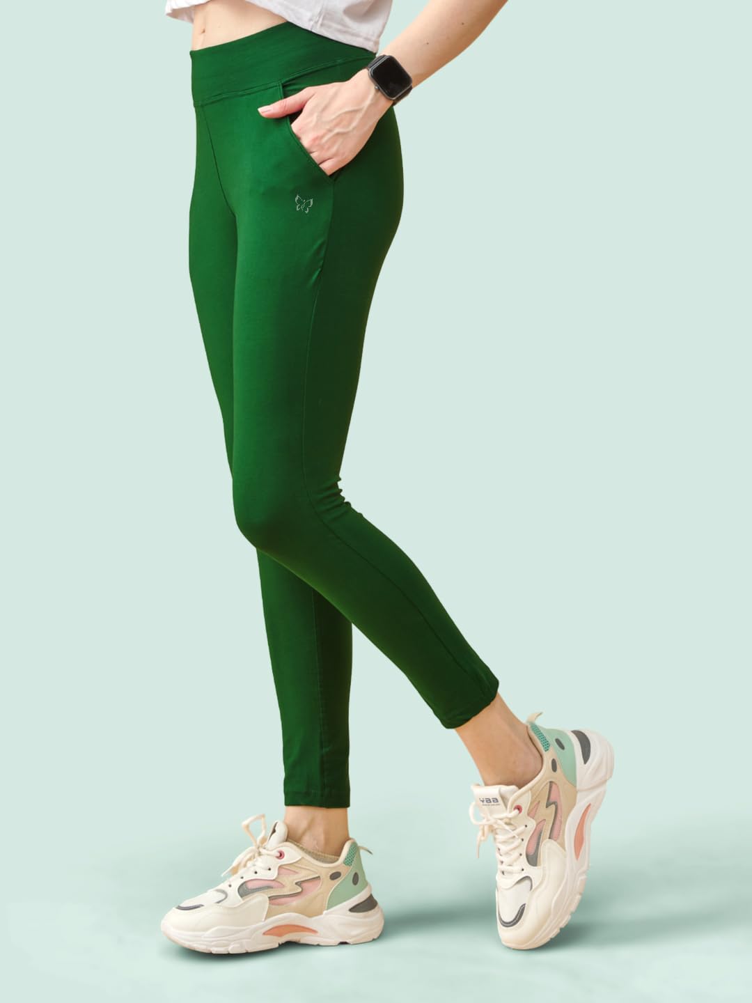 Lyra Premium Cotton Lycra High Waist Ankle Leggings For Women