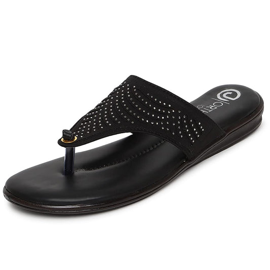 Ortho Joy Fancy Doctor Slipper For Women | Fancy Comfortable Footwear For Women Black Color