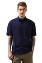 Dennis Lingo Men Relaxed Fit Navy Blue Half Sleeves Cotton Casual Shirt