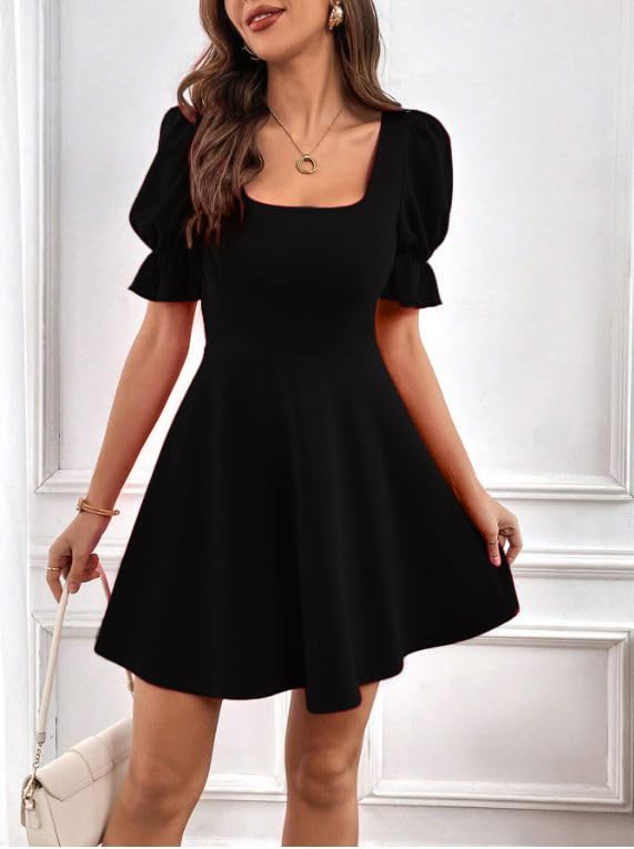 Oomph! WomenS Western & Fusion Wear Stetchable Party Dress For Women, Black - Md966