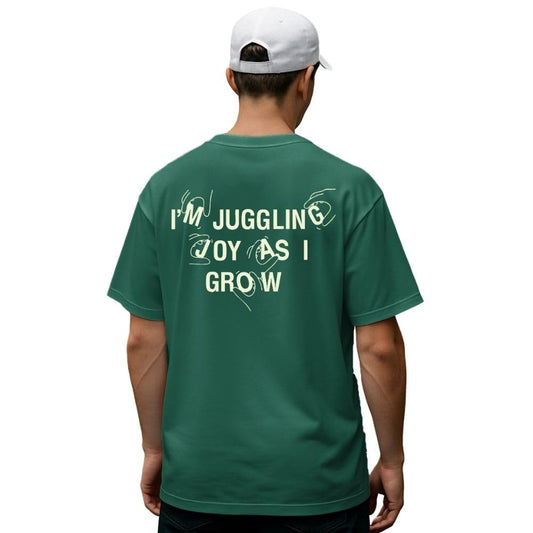 Nobero MenS Typography Oversized Fit T-Shirt (1M-Twrt-C1092_Rainforest