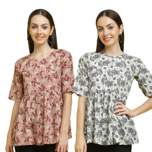 Pinkmint Tops for Women ll Combo Regular Fit Girls Tops ll Casual Wear (Pack of 2)