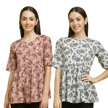 Pinkmint Tops for Women ll Combo Regular Fit Girls Tops ll Casual Wear (Pack of 2)