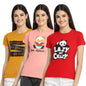 Preneum Womens Cotton Regular Fit Latest Graphic Stylish Printed Short Sleeves Casual T-Shirt || Latest Trendy & Style (Pack 3)