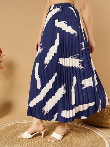 Kzully Polyester Western WomenS Skirts Navy Blue