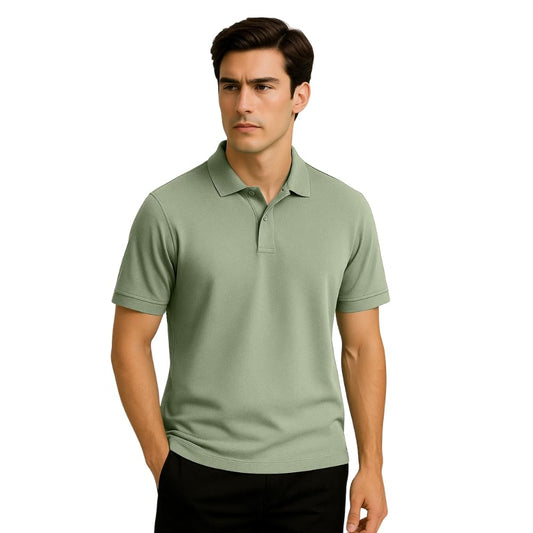 Nobero MenS Solid Regular Fit Polo Shirt (1M-Twpo-R0002-Bl_Highland Green