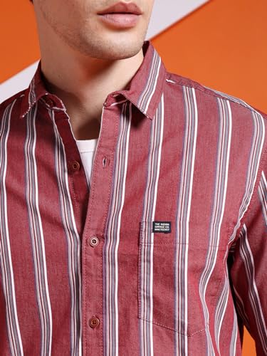 The Indian Garage Co Mens Slim Fit Shirt (0723-SHSTYD-01_Rust