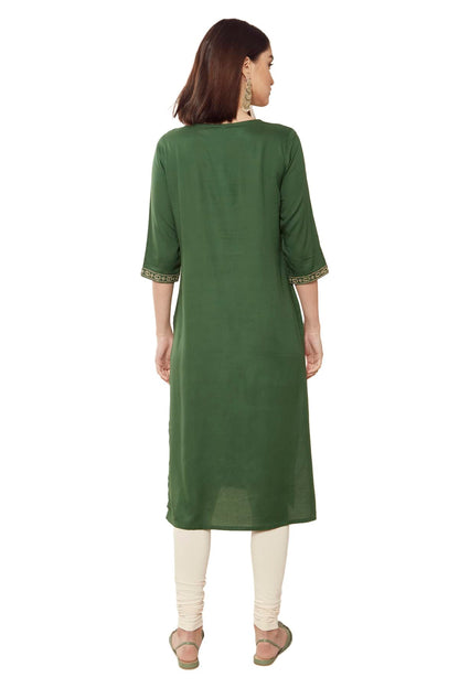 Soch WomenS Rayon Embroidered Regular Dress Shirt (Smua1Ku9016B_Green