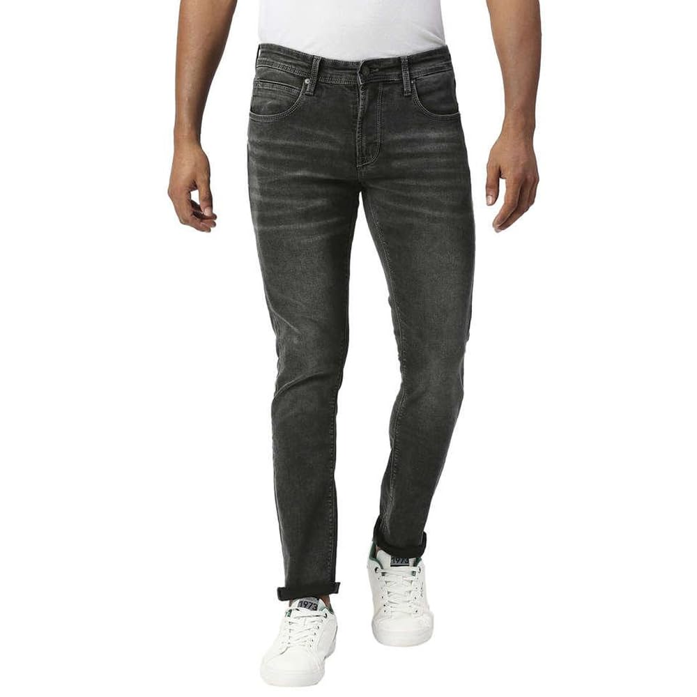 Pepe Jeans Mid Wash Cotton Stretch Slim Fit MenS Jeans (Black,Size_36)
