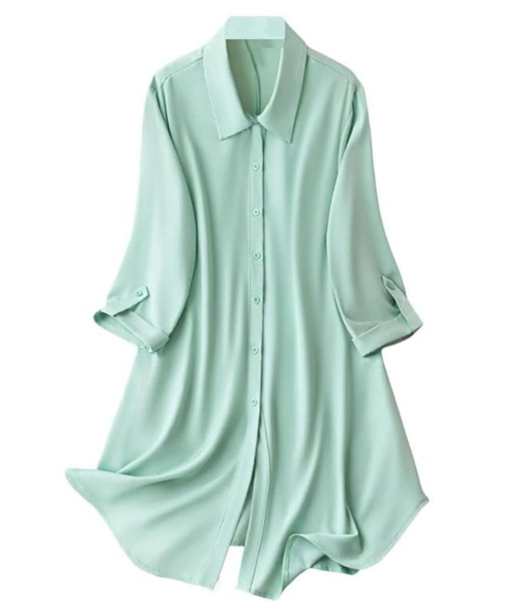 Leriya Fashion Western Dress || Rayon Solid Button Front Shirt Dress for Women || Roll Tab Sleeve & Collared Neck Flared Dress |