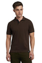 Dennis Lingo Men Solid Cotton Regular Fit Half Sleeves Polo T Shirts Brown