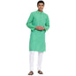 Fabindia Men Cotton Long Kurta Comfort Fit Green_S