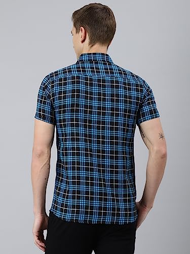 Thomas Scott Short Sleeve Checkered Slim Fit Shirts for Mens