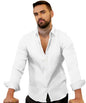 Campus Sutra Mens Chalk White Self-Design Striped Shirt for Casual Wear | Spread Collar | Long Sleeve | Button Closure | Shirt