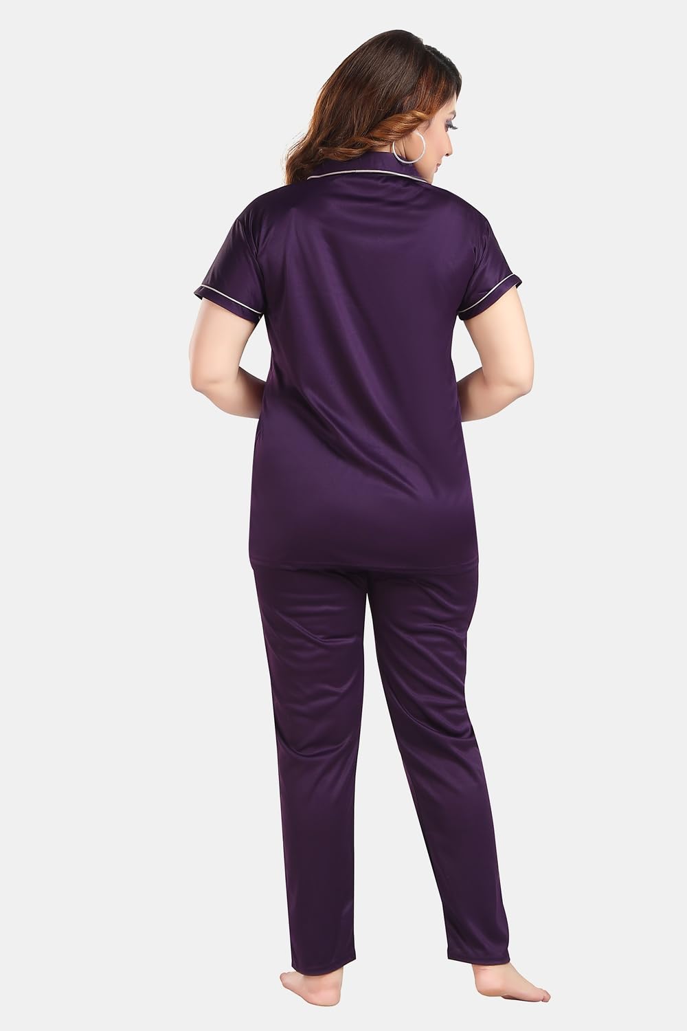 Fabme WomenS Regular Fit Button Down Shirt (Nw0337_Purple