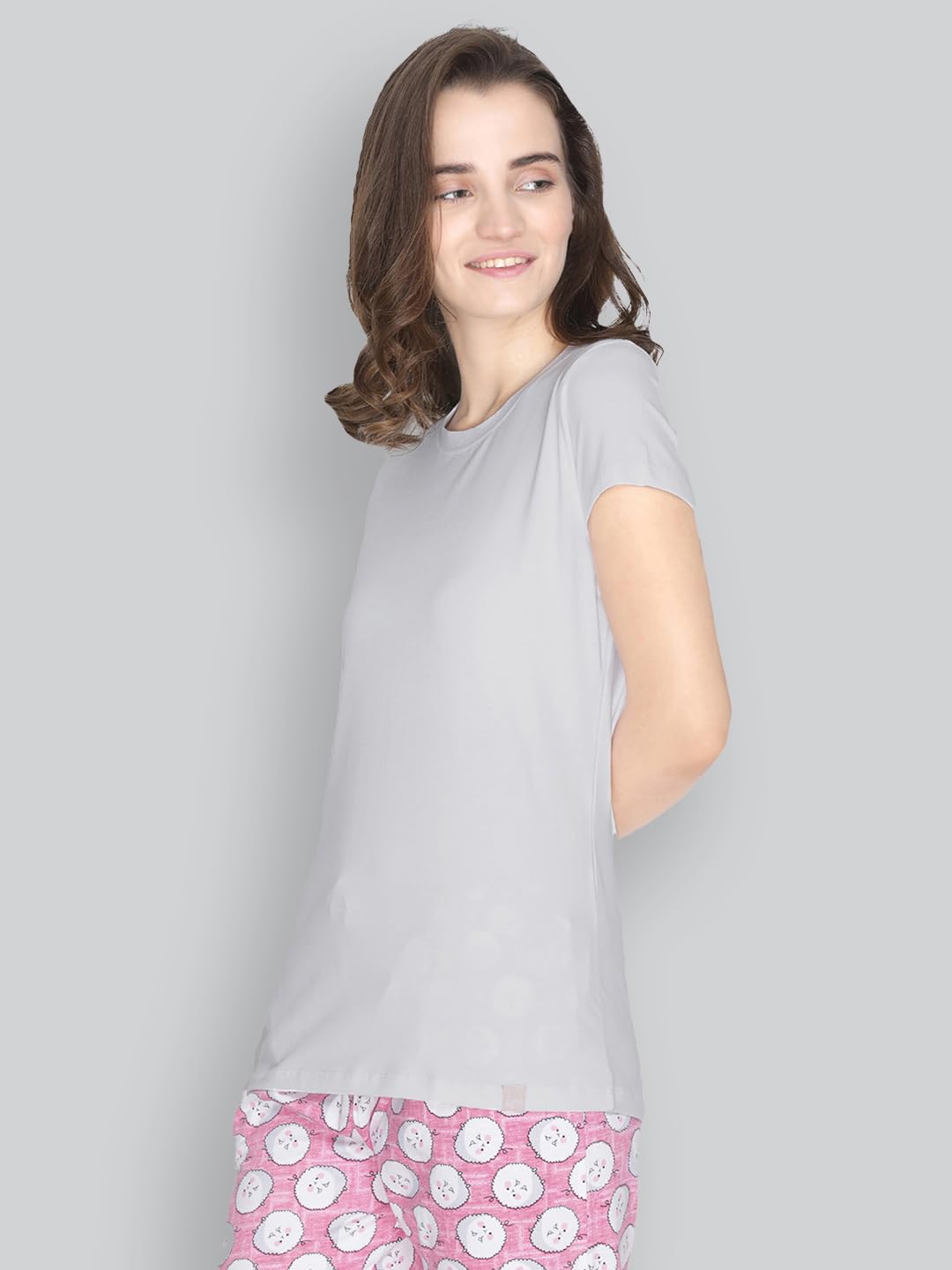 Lyra Women Solid Round Neck Tshirt