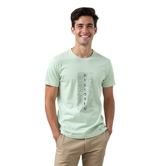 Nobero MenS Regular Fit T-Shirt (1M-Twts-C0561-Wr_Aloe Green_1