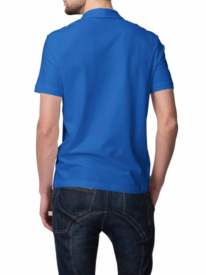 Nobero MenS Boys Plain Cotton Round Neck Golf Tees Cobalt Blue Casual Sports Gym Wear Collared Polo T-Shirts For Mens Boys Cott