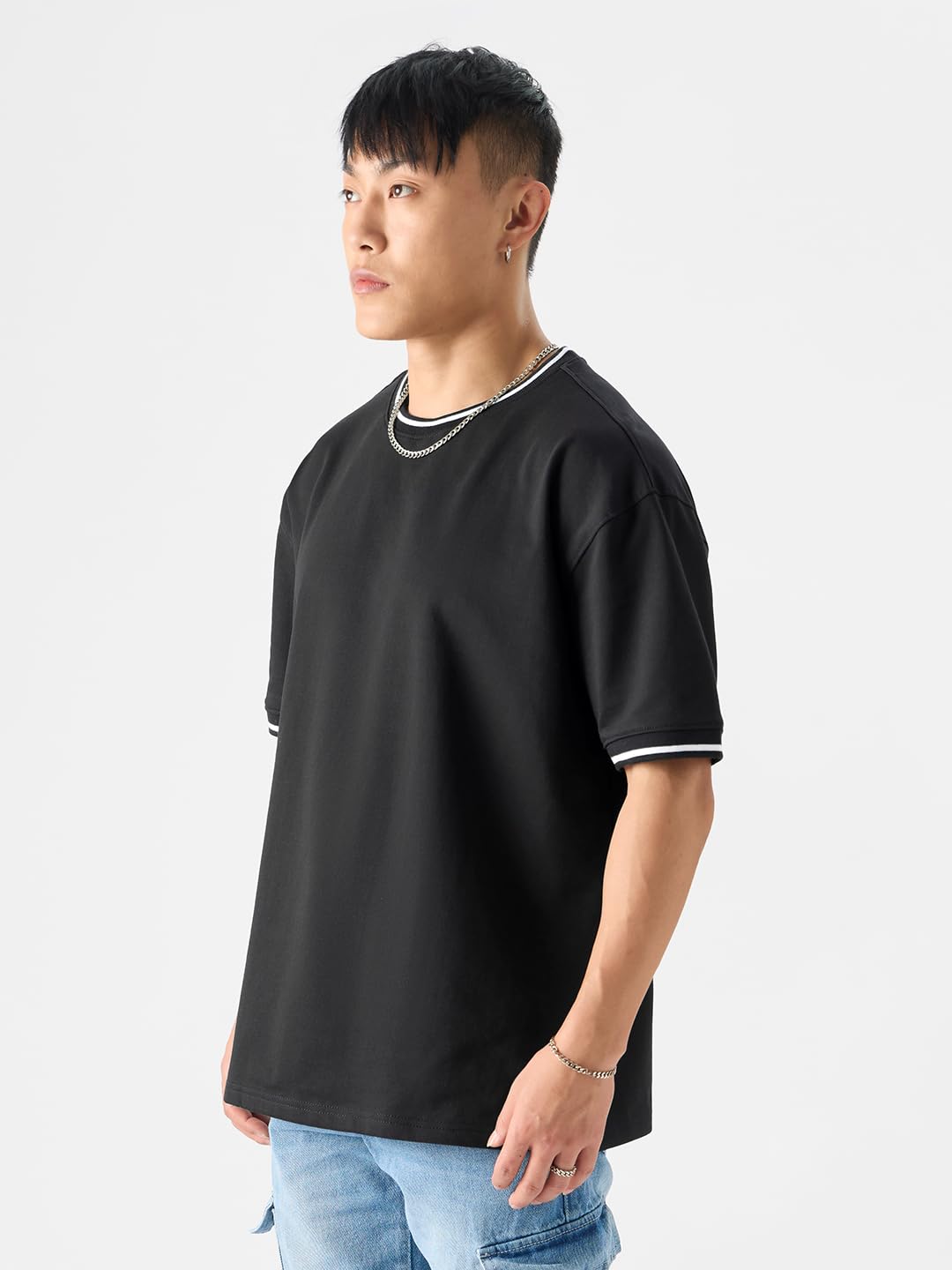 The Souled StoreSolids Oversized: BlackOversized T-Shirts