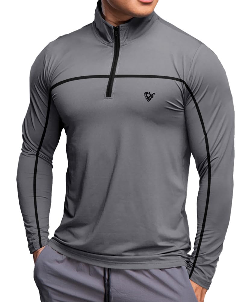Noble Monk MenS Active Wear Regular Fit T Shirt |Full Sleeves |Casual T-Shirt For Men Grey