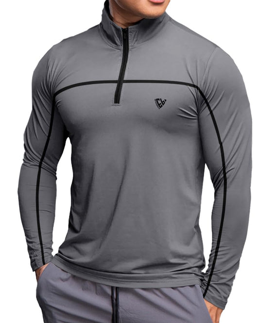 Noble Monk MenS Active Wear Regular Fit T Shirt |Full Sleeves |Casual T-Shirt For Men Grey