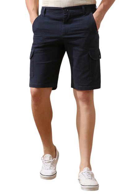 Dennis Lingo Men Navy Regular-Fit Cargo Shorts
