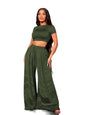 Kotty WomenS Solid Co-Ord With Trousers(Green,S)