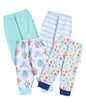 BUMZEE Mint Green & White Full Length Boys Pyjamas Pack of 4 Age - 3-6 Months (Peb8824B-mgn.wht)