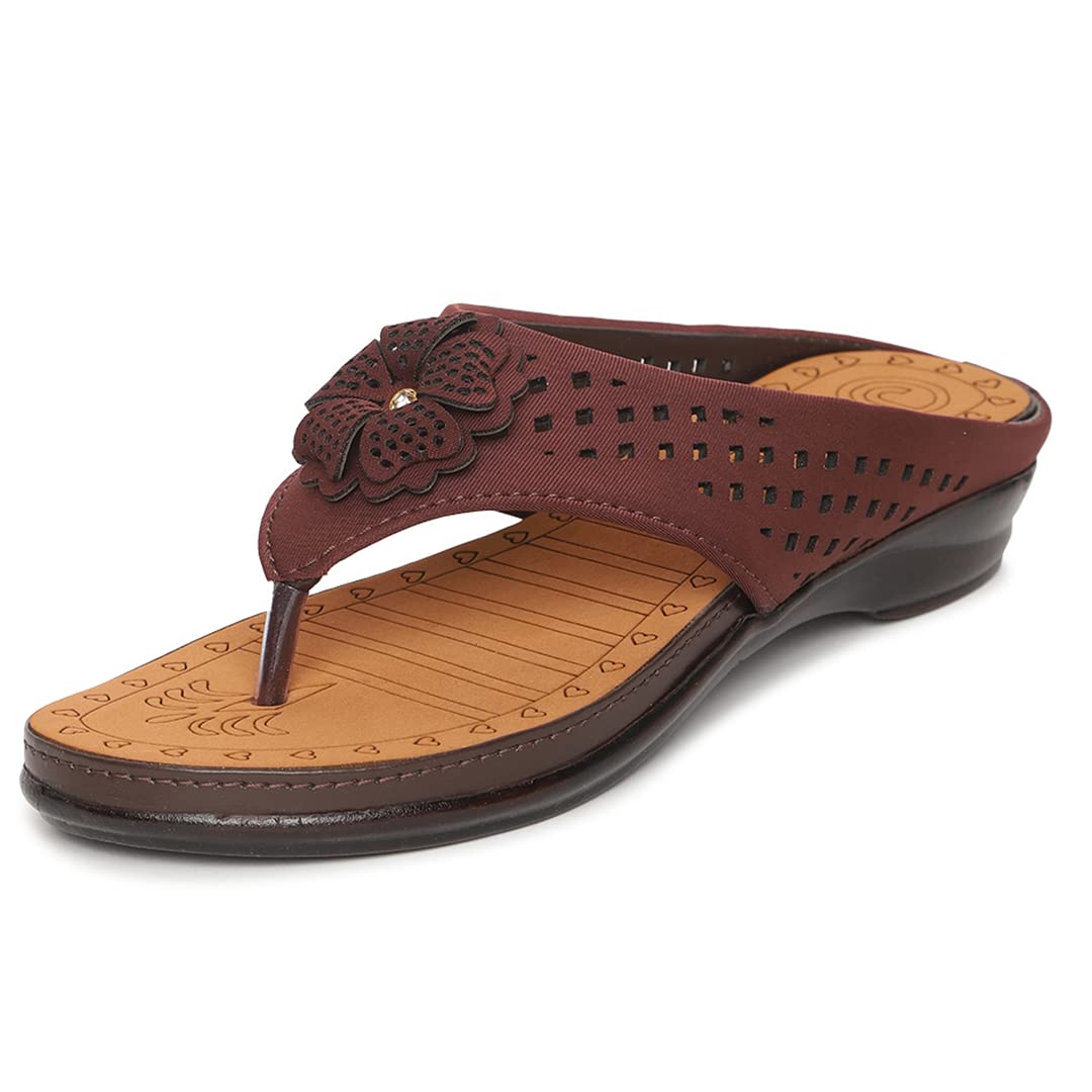 Ortho Joy WomenS Fancy Soft Comfortable Doctor Slippers [Brown]