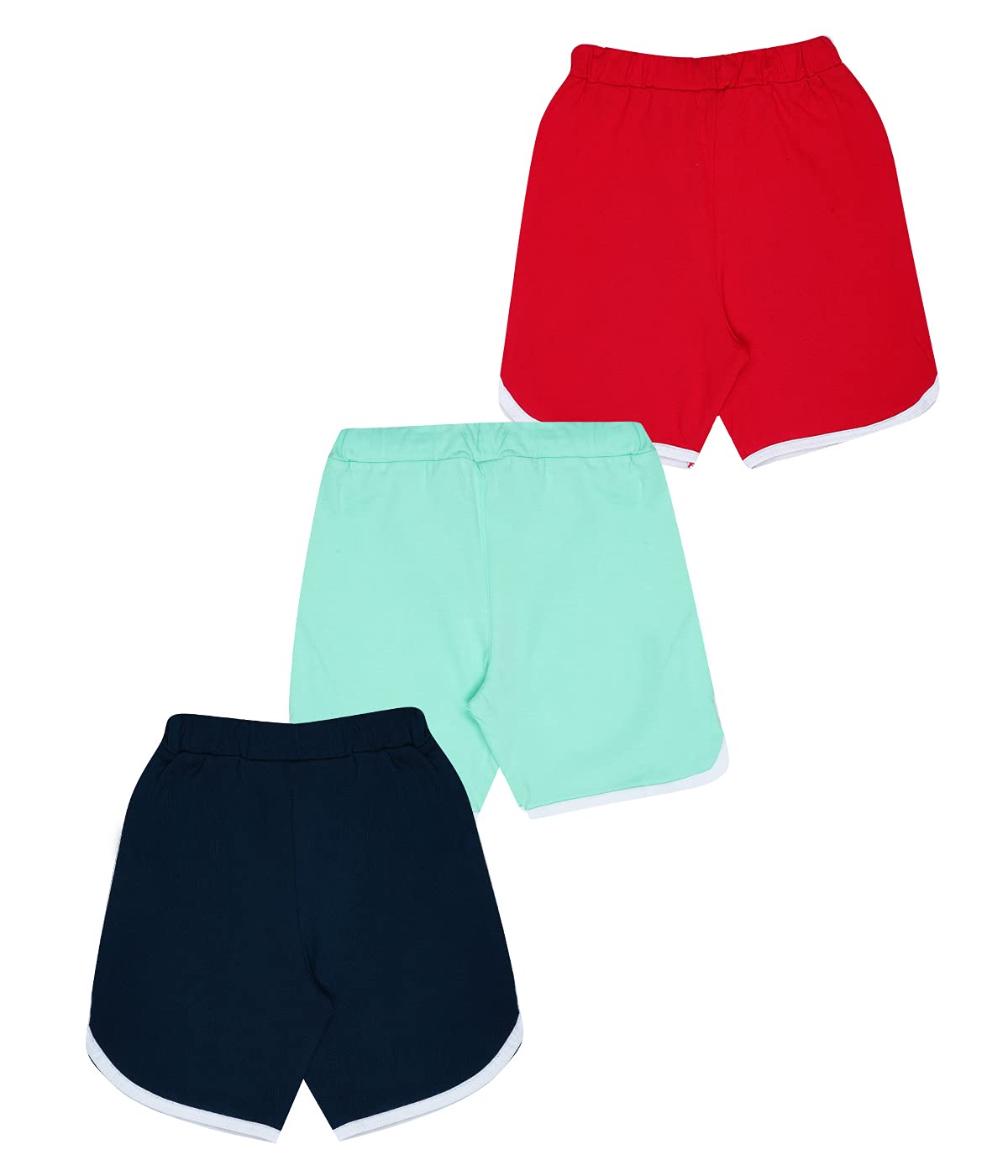 Kyda Kids Girls Cotton Plain Regular Fit Shorts For Summer- Multicolor
