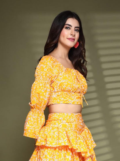 OOMPH! Full Sleeve Crop Top, Orange, mt822