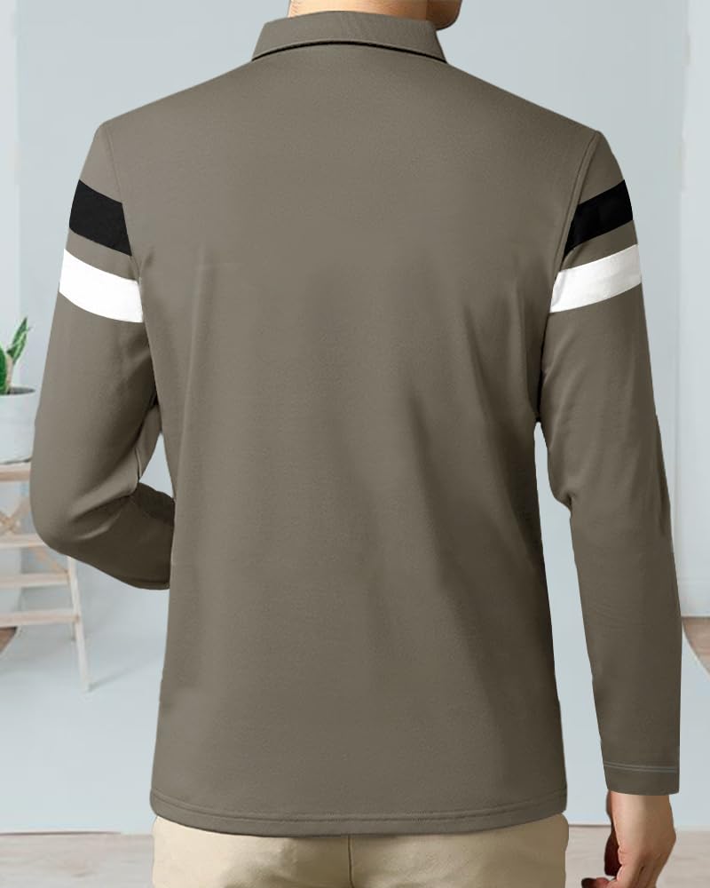 Noble Monk MenS Regular Fit Polo T Shirt |Full Sleeves |Collar Tshirts | Casual T-Shirt For Men