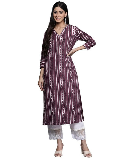 Varanga WomenS Cotton Kurta (Vkur1106_Purple
