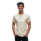 Nobero MenS Letter Print Regular Fit T-Shirt (1M-Twts-C0561-Wr_Sand