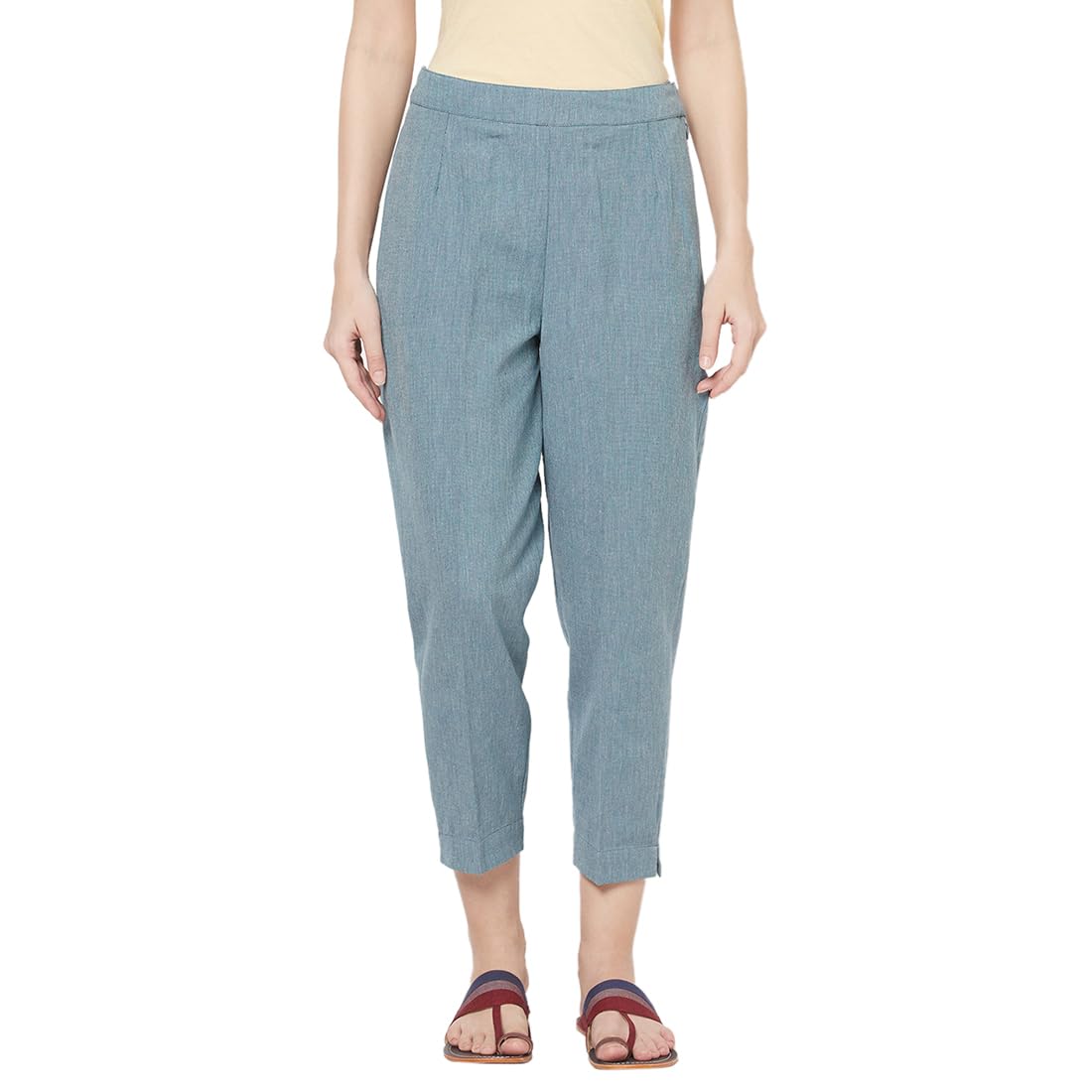 Fabindia WomenS Slim Pants (101453903_Blue